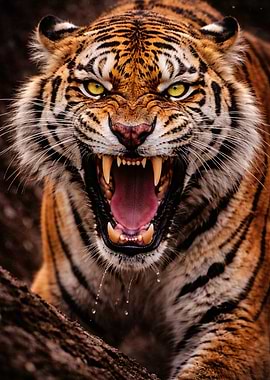 Fierce Tiger Roaring
