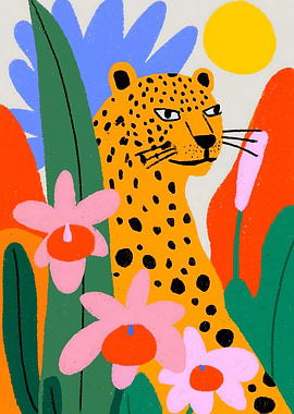 Leopard in a Tropical Jungle