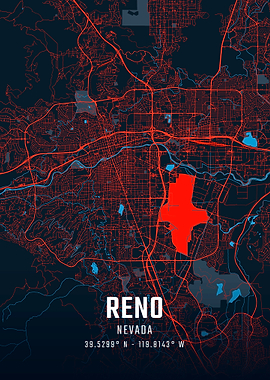 Reno Nevada City Map