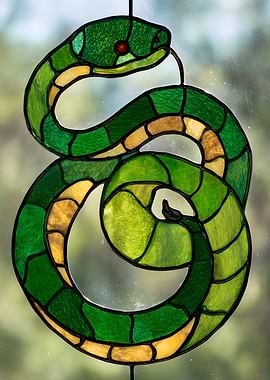 Stained Glass Snake Suncatcher