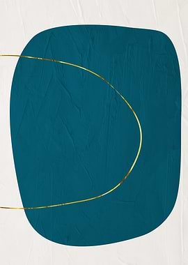 Abstract Teal and Gold Shapes