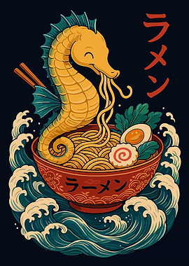 Seahorse Eating Ramen