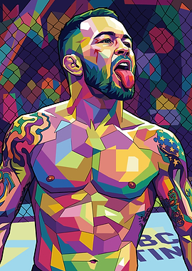 Colorful MMA Fighter Portrait