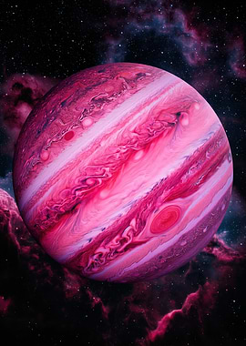 Pink Jupiter in Space