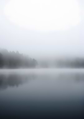 Misty Lake and Forest