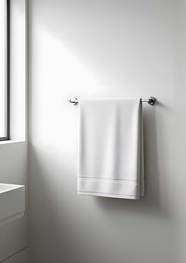 White Towel on a Modern Towel Rack