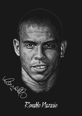 Ronaldo Nazário Scribble Art Style