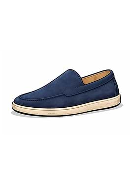 Blue Suede Slip-On Loafer