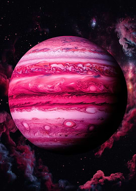 Pink Jupiter in Nebula