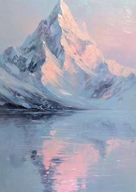 Snowy Mountain Reflection at Sunrise