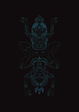 Balinese Yab-Yum Tantric Couple Illustration