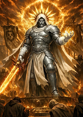 Divine Knight with Fiery Sword