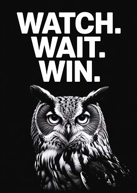 Watch Wait Win Owl Motivational Poster