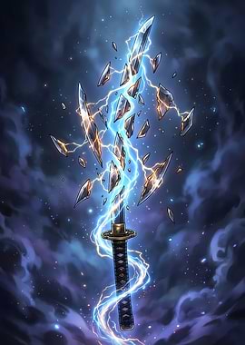 Shattered Katana with Lightning