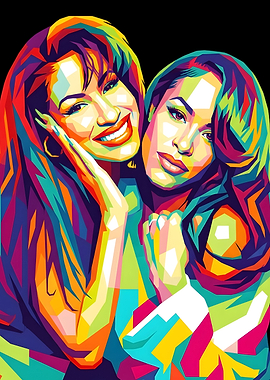Selena and Aaliyah Pop Art Portrait