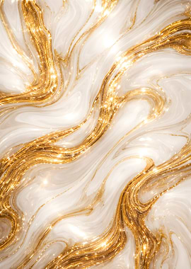 Gold and White Marble Texture