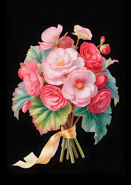 Pink and Red Begonia Bouquet