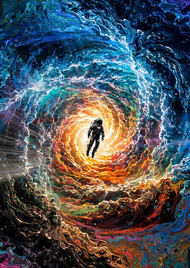 Celestial Dance: Floating in the Heart of a Nebula Vortex