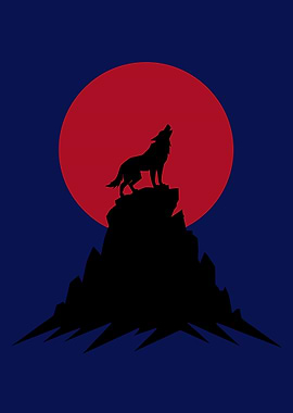 Lone Wolf Under the Blood Moon