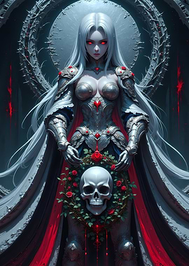 Gothic Queen with Skull Wreath