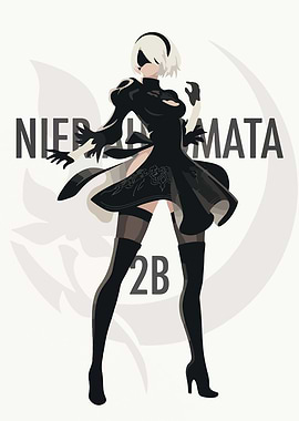 Nier Automata 2B Minimalist Art