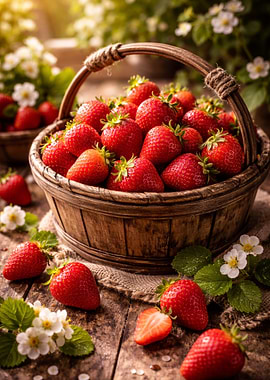 Basket of Fresh Strawberries