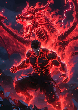 Fiery Dragon and Warrior