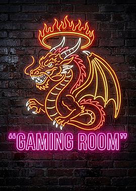 Dragon Neon Sign for Gaming Room