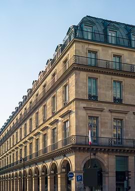 Parisian Building Facade with Arches