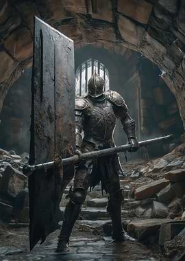 Knight with Giant Sword in Ruins
