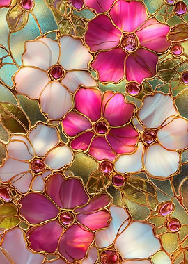 Stained Glass Floral Design