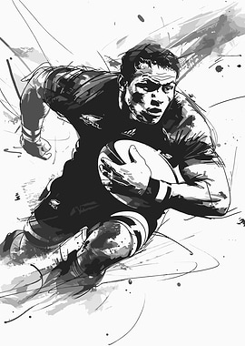 Rugby Player in Action