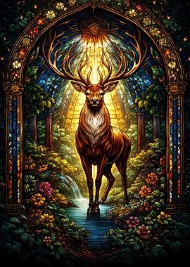 Majestic Stag in Enchanted Forest