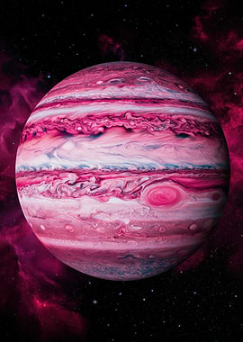 Pink Jupiter in Space
