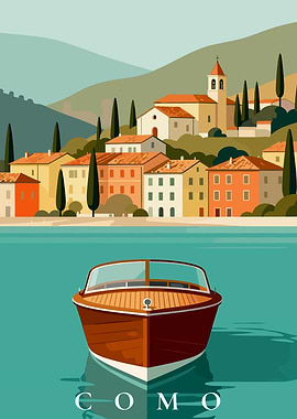 Boat on Lake Como
