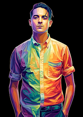 G-Eazy Colorful Button-Down Shirt