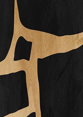 Abstract Gold and Black Shapes