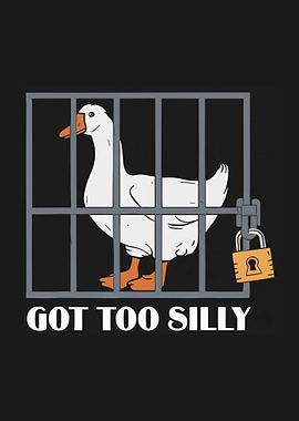 Goose in a cage with a lock