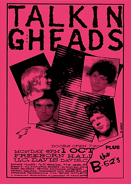 Talking Heads and B-52's Concert Poster