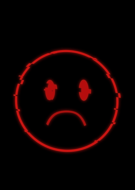 Glitching Sad Face Icon