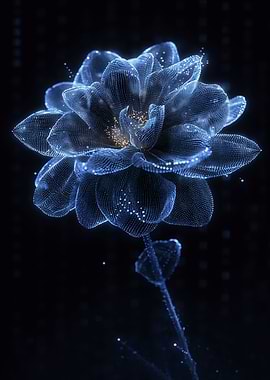 Glowing blue dahlia