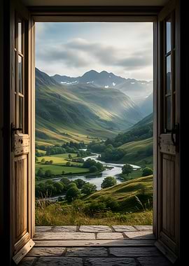 Open Door to a Mountain Valley
