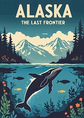Alaska The Last Frontier Vintage Poster
