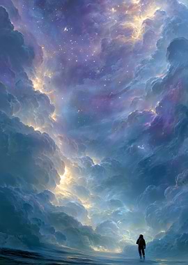 Astronaut in a Cosmic Nebula