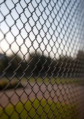 Chain Link Fence with Blurred Background