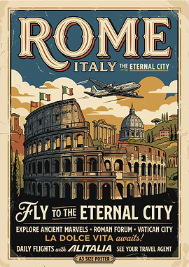 Vintage Rome Italy Travel