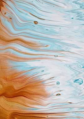 Abstract Swirls of Gold and Blue