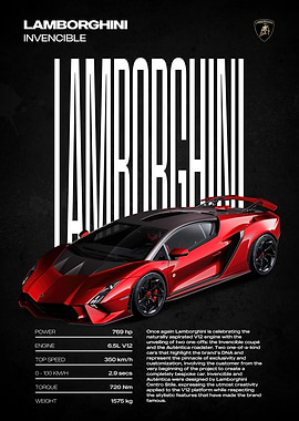 Lamborghini Invencible Car Poster