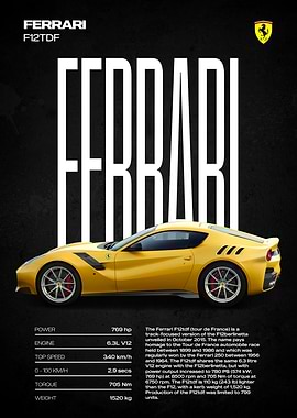 Ferrari F12tdf Poster