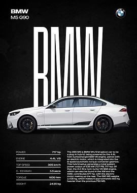 BMW M5 G90 Car Poster